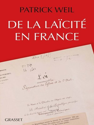 cover image of De la laïcité en France